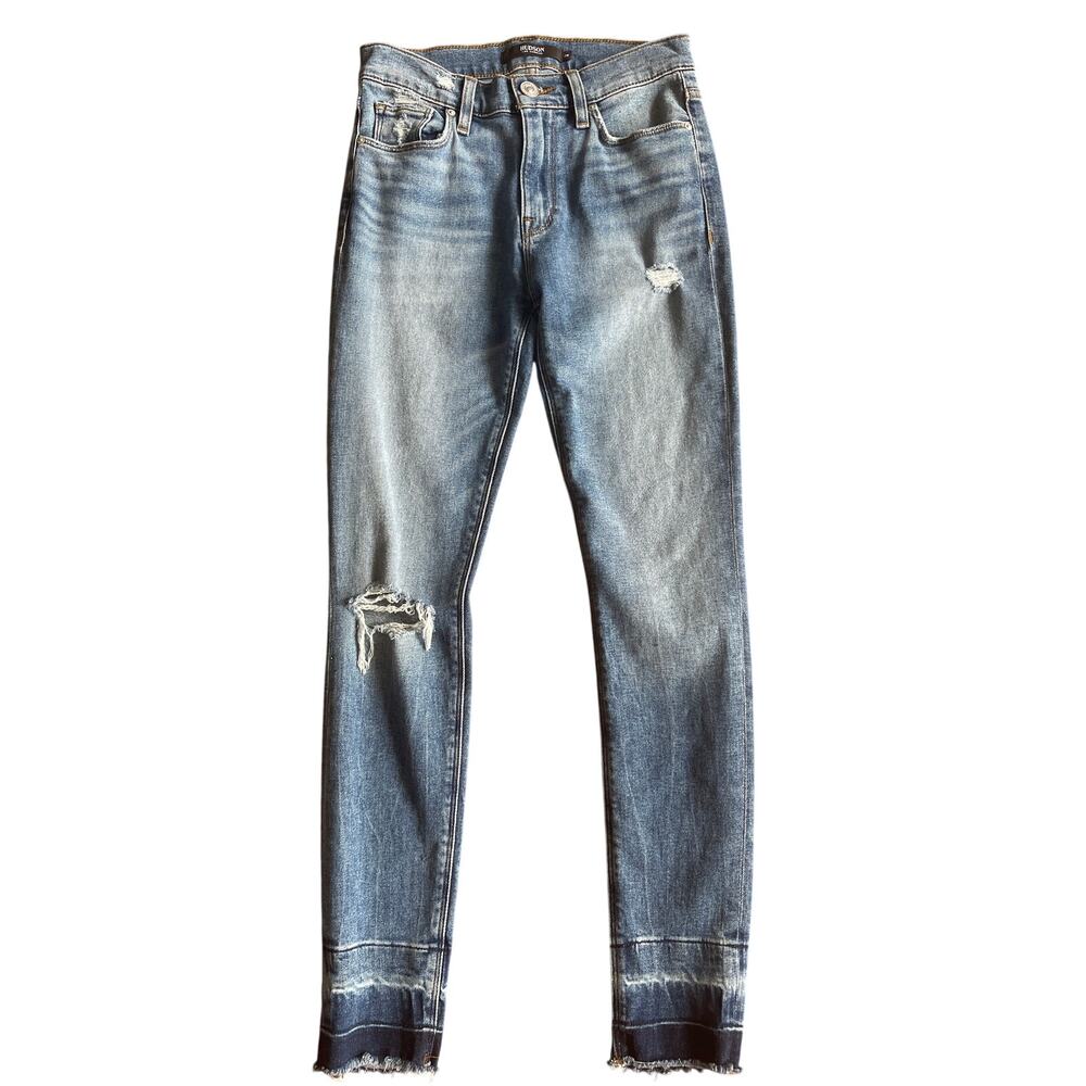 NWT Women's size 26 Hudson Nico Midrise Super Skinny Ankle Jeans Roses Wash